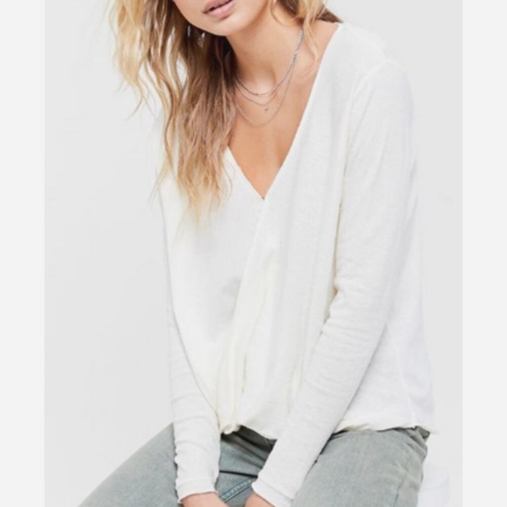 Urban Outfitters Out from Under Callie Draped Surplice Cotton Top Blouse XS
